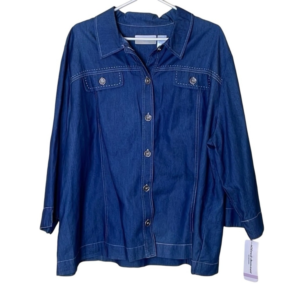 Alfred Dunner Grand Canyon Denim Button Down Shirt Size 22W